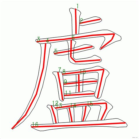 盧筆劃|漢字: 盧的筆畫順序 (“盧”16劃) 